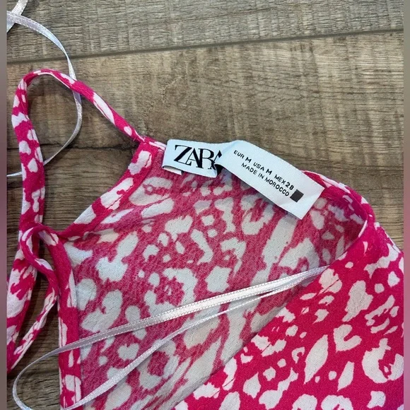 Zara pink and white animal print dress - Picture 4 of 6
